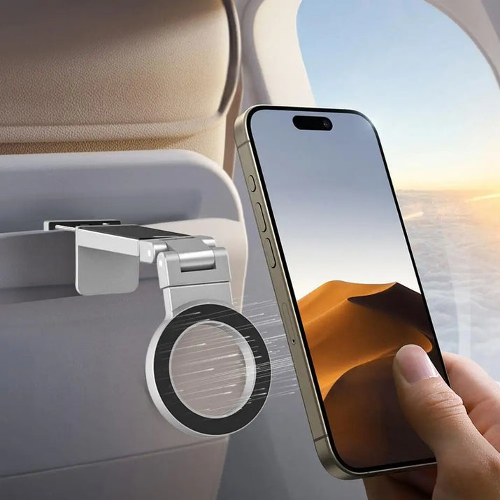 Foldable Magnetic Phone Holder Essentials Flexible Rotation Magsafe Airplane Travel Mount for Iphone 16-12 Smartphone