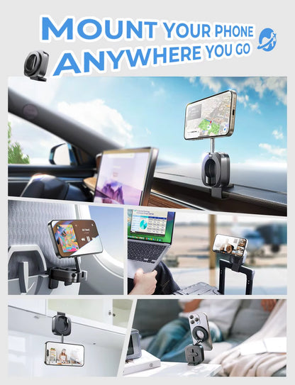 for Magsafe Car Mount Airplane Phone Holder Flexible 360° Rotatable Dashboard Cell Phone Holder for Iphone 15 14 13 12Mini